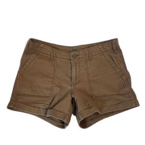 Faded Glory Khaki Tan Roll Cuff Casual Summer Everyday Cotton Shorts Size 10
